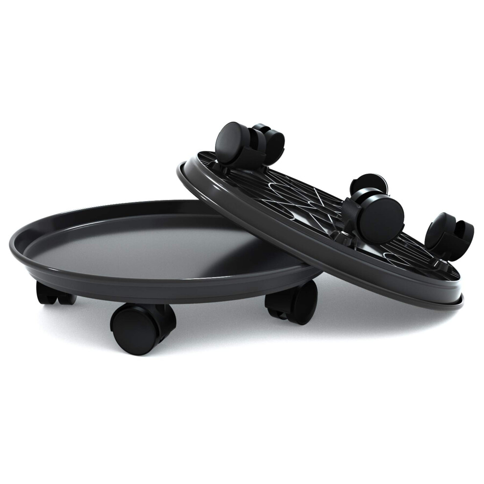 Coadura Plant Caddy 40Cm,2 Pack Plant Caddy With Wheels Heavy Duty,Round Potted Plant Stand Mover,Rollers Dolly Trolley Tray Pallet With Wheels Indoor 8000002506304