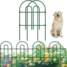 Amagabeli Garden Home Decorative Garden Fence 35PCS 46CM(H) X 15.24M(L) Metal Rustproof Iron Landscape Wire Folding Picket Fencing Panel Garden Border