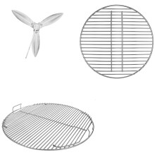 GFTIME 54.6cm Cooking Grate, Charcoal Grate and Cleaning System Kit for Weber 57cm One-Touch Silver, Bar-B-Kettle, Master-Touch and One-Touch Charcoal