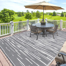 SHACOS Outdoor Rugs for Patios Waterproof 150 x 240 cm Reversible Plastic Straw Rug Garden Rug UV Resistant Outdoor Camping Mat for RV, Backyard,
