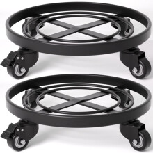 Amagabeli 2 Pack Metal Plant Caddy with Wheels Heavy Duty 36cm Round Outdoor Plant Stand on Wheels Garden Flower Plant Pot Stands Wheels Dolly for