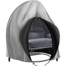 Double Egg Chair Cover Patio Hanging Egg Chair Cover Double 420D Waterproof Swinging Chair Cover Veranda Patio Cocoon Egg Chair Garden Furniture Cover