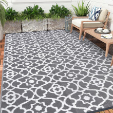 Enyhom Outdoor Rug Waterproof, 240 x 300 cm Reversible Extra Large Garden Rugs Foldable Lightweight Plastic Outdoor Carpet Mat UV Resistant Patio Area
