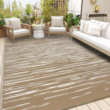 SHACOS Outdoor Rugs for Patios Waterproof 150 x 240 cm Large Garden Rug Reversible Plastic Straw Rug UV Resistant Easy Cleaning Outdoor Camping Mat