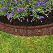 FlexiBorder - Lawn Edging - Flexible Garden Edging for Grass Lawns, Pathways & Raised Borders - Artificial Grass - Brown - 6 x 1m Lengths