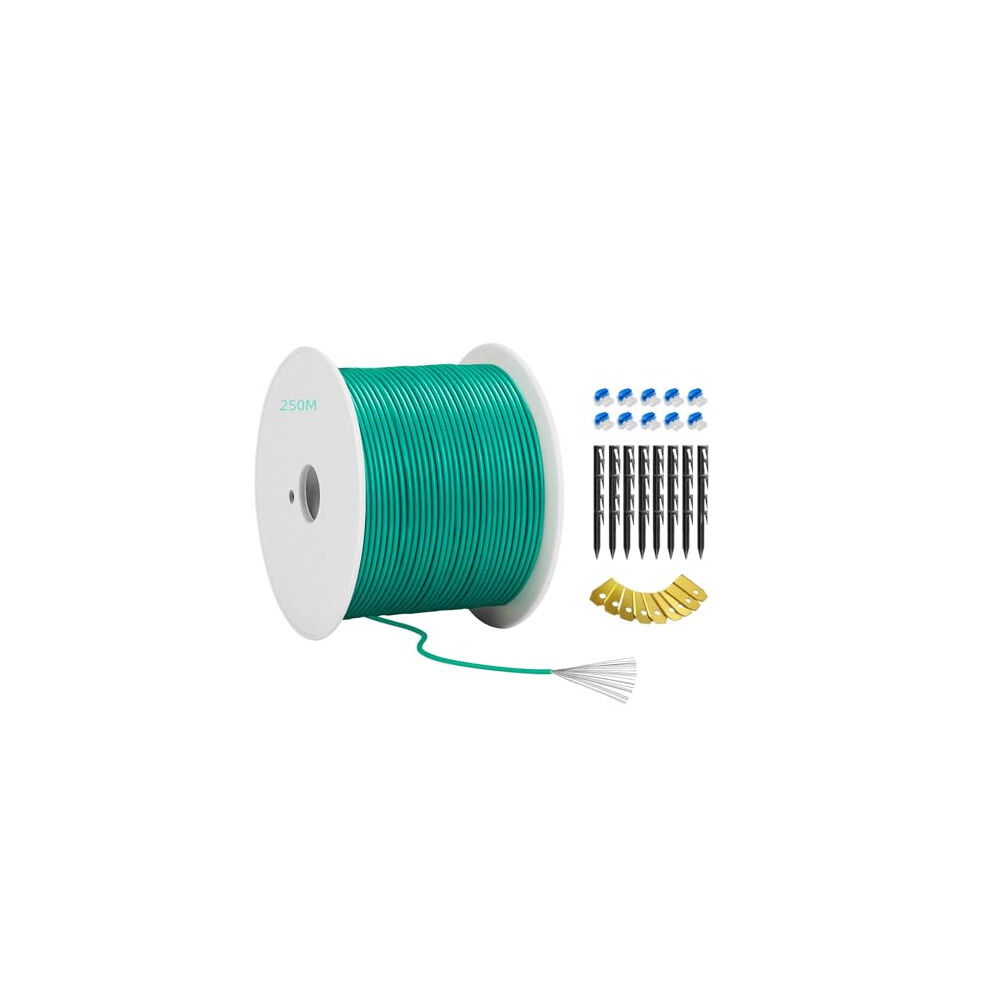 Headley Tools 250M Boundary Cable For Robotic Lawnmower - Boundary Wire+50X Pegs+10X Connectors+9X Titanium Blades Accessory Set For Search Cable,