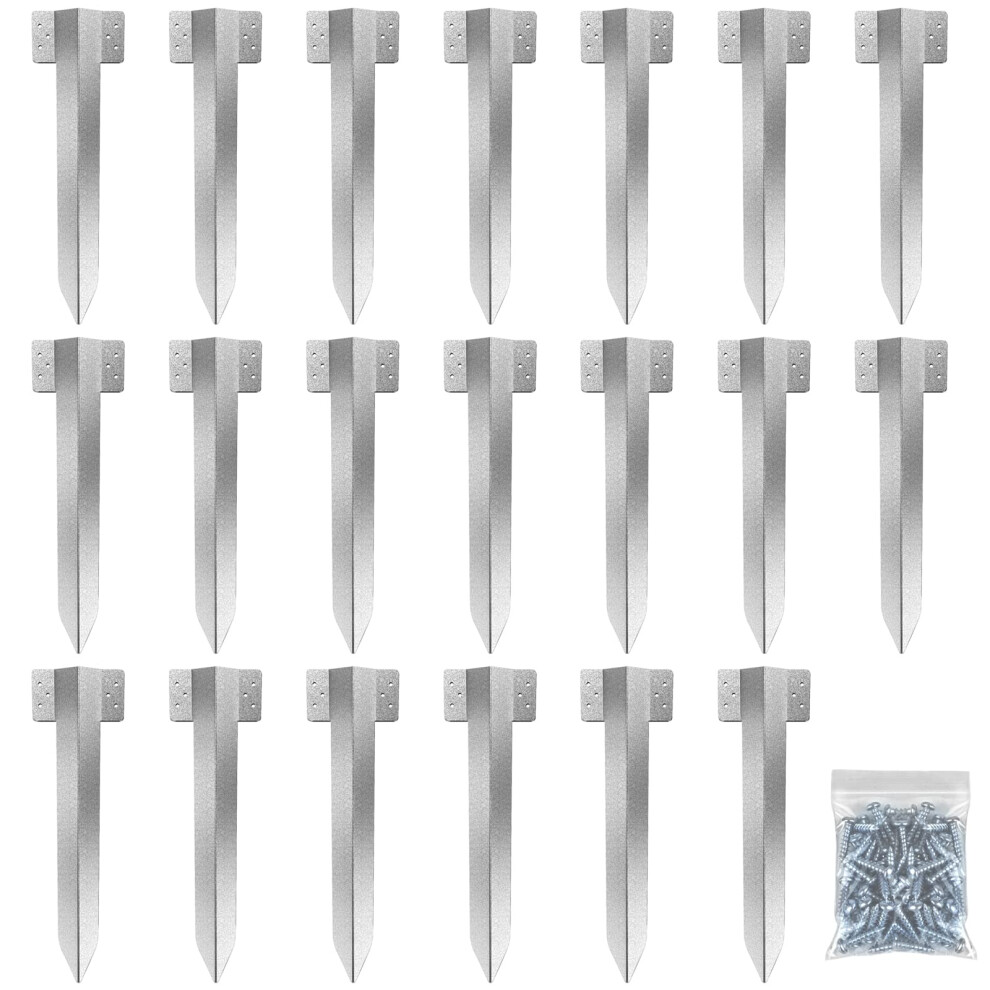 20 Pack Railway Sleeper Brackets Driveway Heavy Duty Edging Edge, Timber Railway Sleeper Stakes, Galvanised Steel 8000002516402
