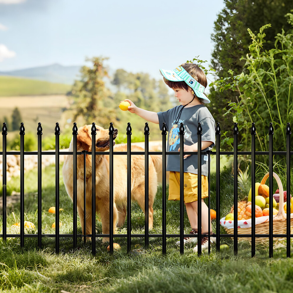 Thealyn Metal Garden Fence Decorative Fence 60Cm High X 60Cm Wide (5 Panels, Total Length 3M) No Dig Fence Border Fence Dog Fence Landscape Fencing 8000002512541