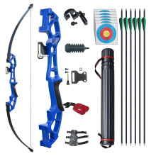 D&Q Archery Set Adult Takedown Recurve Bow Hunting Bow Target Practice Competition Survival Longbow Right Hand 50" 30lbs, 40lbs with 6pcs Mixed Carbon
