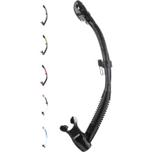 Cressi Itaca Ultra Dry Snorkel - Snorkel Dry for Free Diving and Snorkeling, Black/Black, One Size, Unisex Adult
