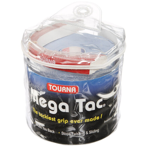 Tourna Mega Tac Extra Tacky Overgrip, Blue (30-Pack) (MT-30-XLB)
