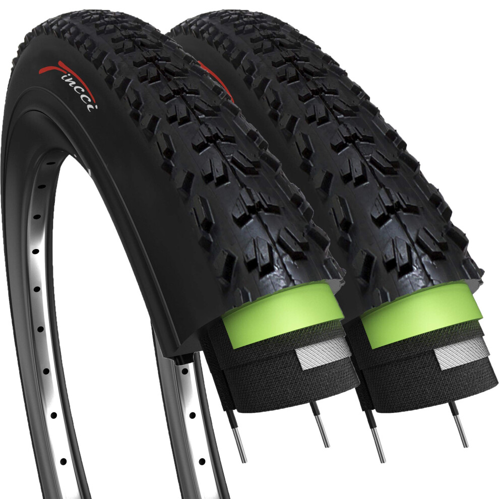 Fincci Bicycle Tyres Mtb 26 X 1.95 Inch - Pair Foldable Tires 26" With 1 Mm Nylon Protection, Tyres 50-559 For Hybrid & Mountain & Electric Bikes - 8000002536608