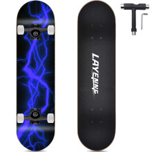 LAYENNE Skateboard, 31 x 8 Inch Complete Skateboard, 7 Layers Maple Skateboard Deck, ABEC-11 Holder, Suitable for Adults, Beginners, Boys, Girls,