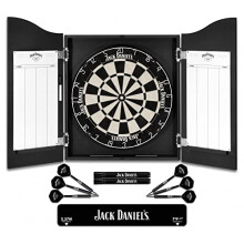 Officially Licensed Jack Daniel's Printed Darts Home Centre in Black Including Dartboard | JD Logo (CAB512)