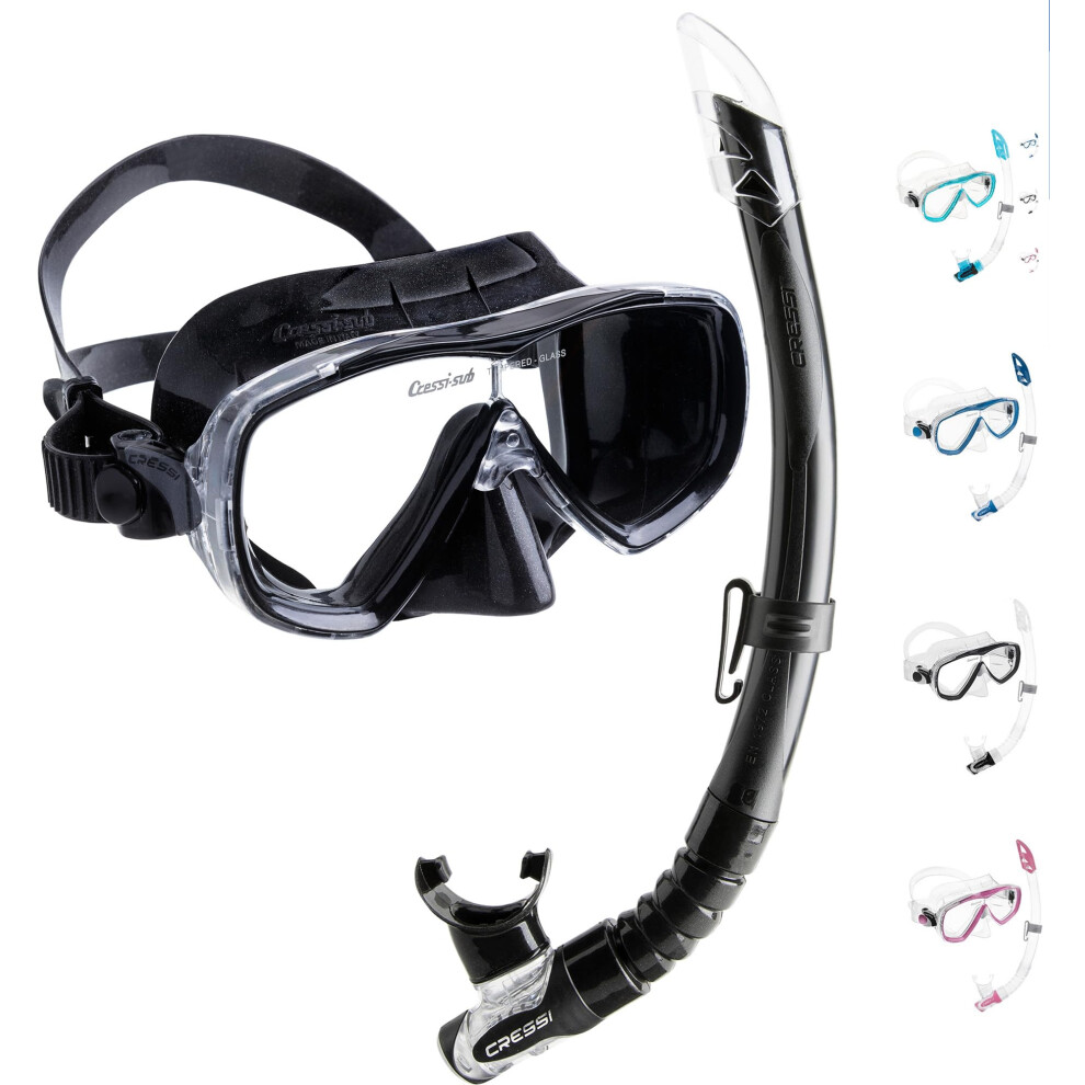 Cressi Estrella & Gamma Combo - Combo Set Mask Estrella + Snorkel Gamma For Snorkelling And Diving, /, One Size, Adult Unisex Black