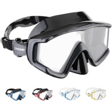 CRESSI Liberty Triside Mask - Panoramic 3 Glass Mask for Diving and Snorkelling, Black/Graphite, One Size, Unisex Adult