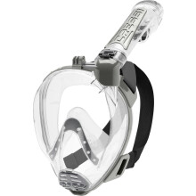 Cressi Duke Full Face Snorkel Dry Mask - Available in Standard Version or with Action Cam Holder, Adult Unisex, Clear/Silver, M/L