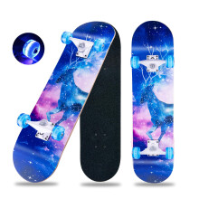 CLYCTIP Skateboards,31 x 8 inch Complete Skateboard for Beginners,8 Layer Maple Concave Cruiser Trick Skateboard for Teens and Adults (Blue-L)