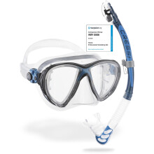 Cressi Big Eyes Evo Alpha Ultra Dry snorkel set snorkel set with snorkel and diving mask waterproof diving mask anti-fog anti-leak tempered glass