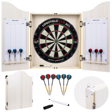 Engelhart - 065018 - Wooden Dart Cabinet + Sisal Dartboard + 2 Sets of 18 g Darts (Light oak)