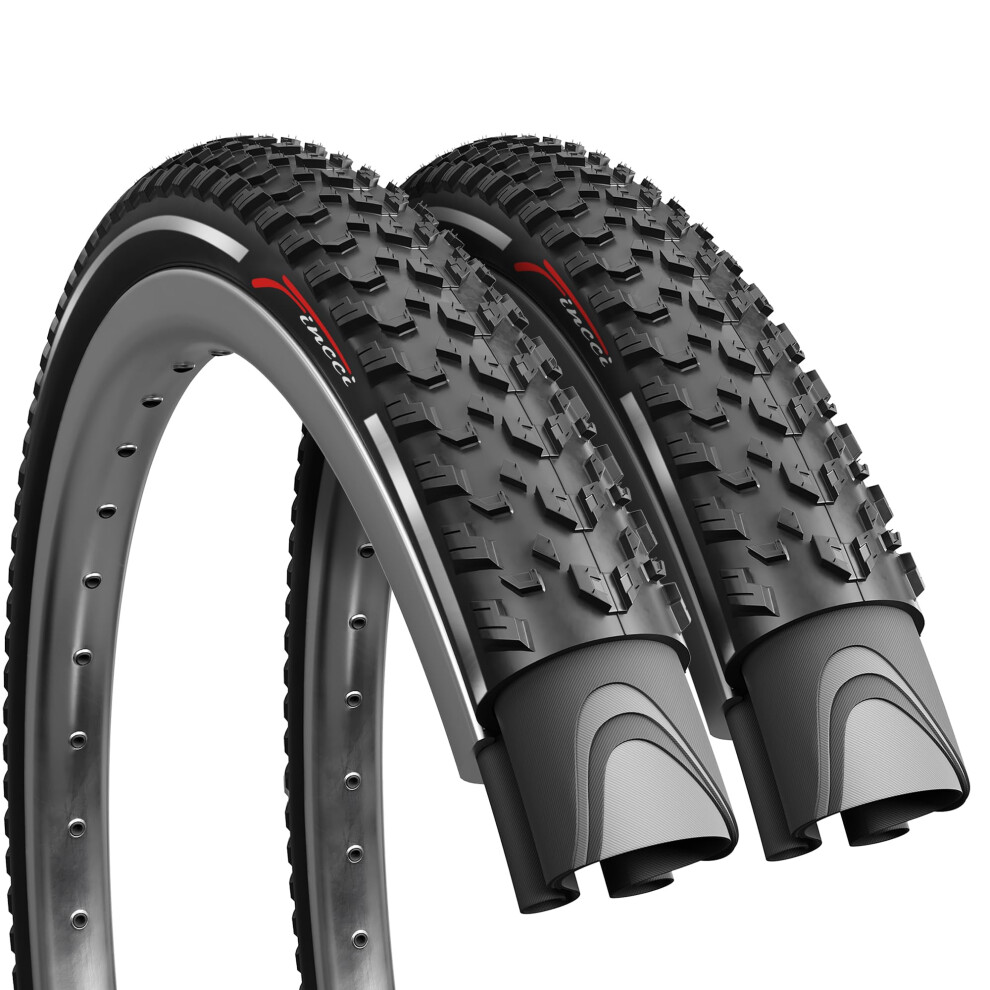 Fincci Pair Reflective Tyres 27.5 X 2.10 Inch 54-584 Foldable Cycle Tyre For Road Mountain Mtb Mud Dirt Offroad Bike Bicycle Tyre 27.5X2.1 (Pack Of 2) 8000002550031