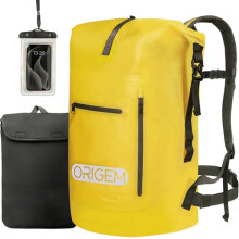 Origem Waterproof Backpack, 35L/55L/85L Dry Bag Rucksack Roll Top with Padded Back Panel and shoulder Straps & Waterproof Phone Bag & Laptop Case,
