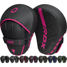 RDX Boxing Pads Curved Focus Mitts, Maya Hide Leather KARA Hook and jab Training Pads, Adjustable Strap Ventilated, MMA Muay Thai Kickboxing Coaching