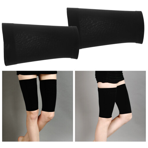 Compression Leg Sleeve M Black Thin Thigh Support for Varicose Veins