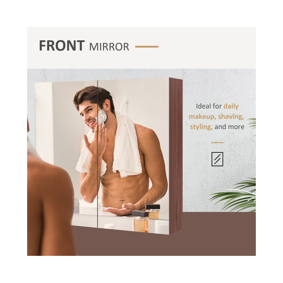 Bathroom Mirror Cabinet Wall Mount Double Door 63L x 60Hcm Soft Closure Space Saving Waterproof MDF Storage Solution-image-OPC-PMXX5H9-NEW