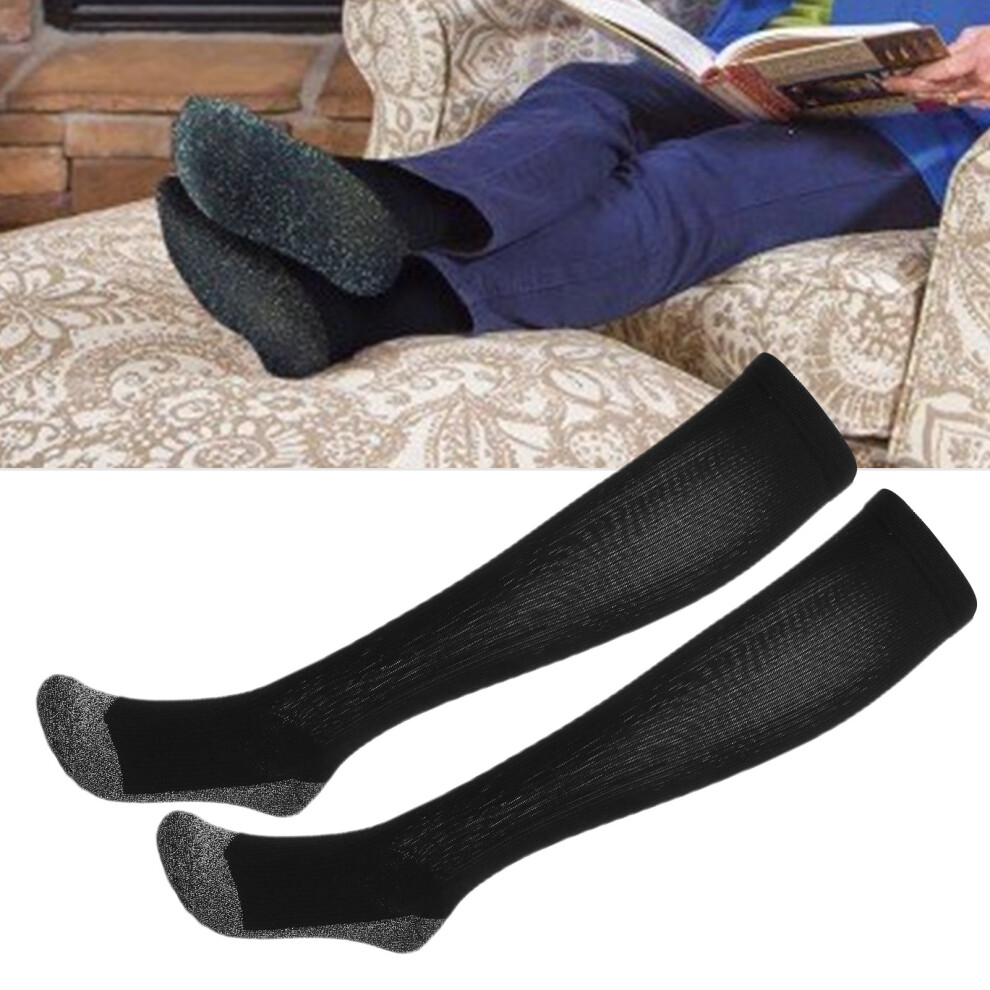 Heated Compression Socks 2 Pairs Aluminized Fiber Sport Foot Warmers Thermal