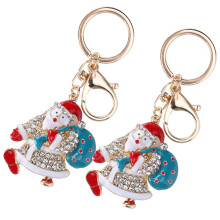 2 Stück Weihnachtsmann Cartoon Zinklegierung Schlüsselanhänger Anhänger 118x56mm