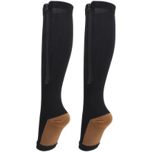 2 Stück Mittelfußrohr-Kompressionsstrümpfe für Sport, Reißverschluss, Waden-Slimming, elastisch, L/XL