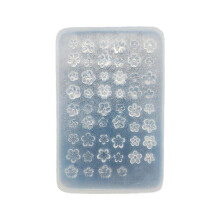 1PC Transparent Silicone Flower Nail Art Mold For 3D Embossed