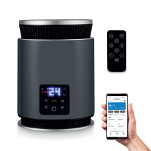 BLACK+DECKER 1.8KW Smart Desk Ceramic Heater, 2 Heat Settings, Adjustable Thermostat, Black BXSH37030GB