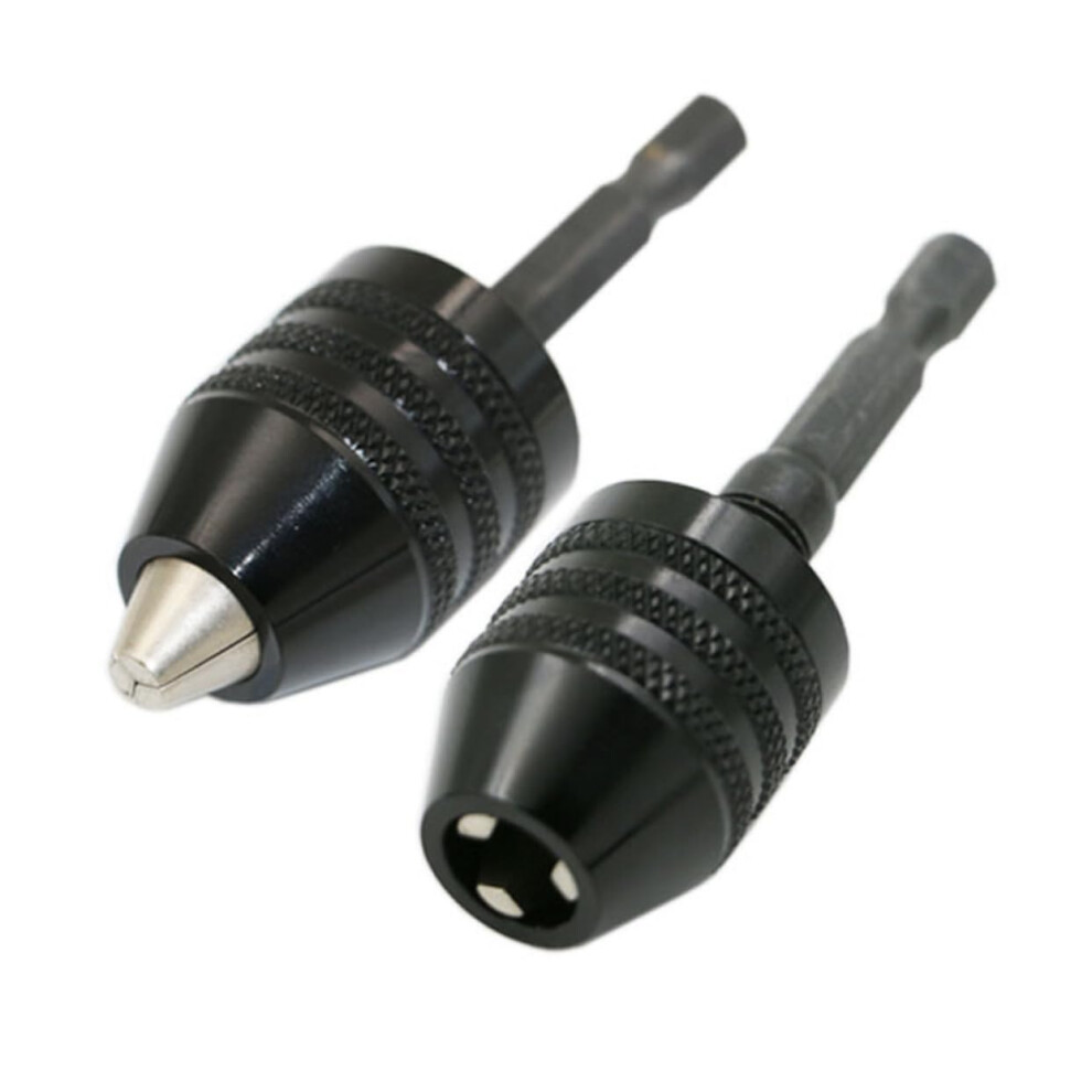 Keyless Drill Chuck Adapter 0.3-8Mm Self-Locking Aluminium Alloy Drill Bit Holder Black 9105992044016