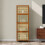 Living And Home 4-Tier Narrow Bookcase Storage Cabinet with Doors 2