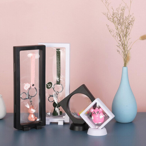 Floating Jewelry Display Case Suspended-White square base 2