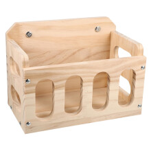 Wood Rabbit Feeder With Hollow Bunny Food Bowl For Hay And Alfalfa Organiser, Waste Reducing Design, Indoor Outdoor Use