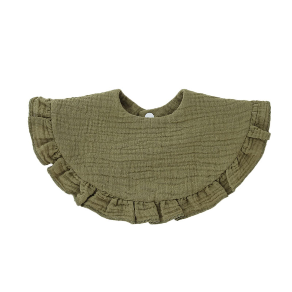 Solid Color Burp Cloth Baby Cotton Bib 2-Stage Button 360 Degree Neck Unisex Drooling Bib For Eating Teething Newborn