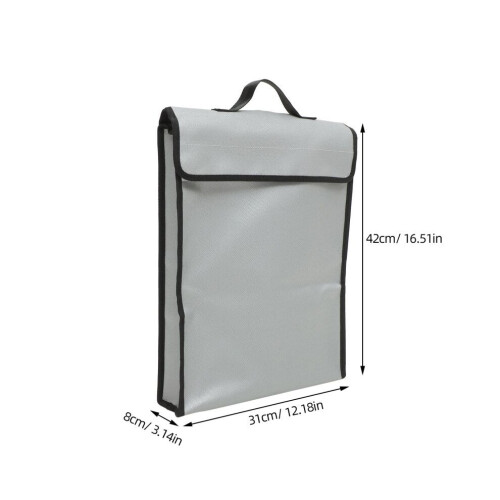 1 Set Fireproof Bag for Emergency Situations Grey 1