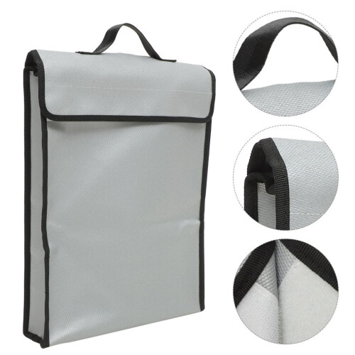 1 Set Fireproof Bag for Emergency Situations Grey 2