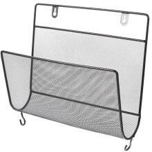 Black wrought iron wall shelf, hanging doorstop