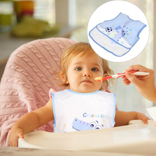 Waterproof feeding apron for babies with cartoon design, 1 2