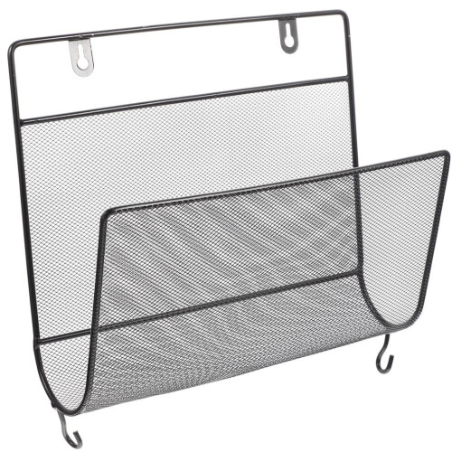 Black wrought iron wall shelf, hanging doorstop 1