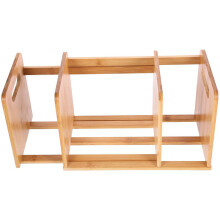 Desktop Wooden Bookshelf, Adjustable, for CD Organizer