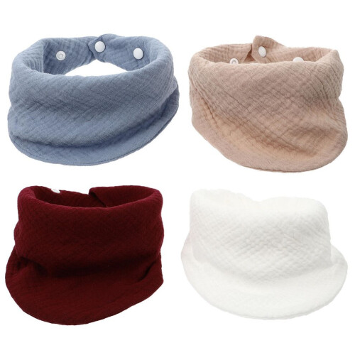 4 st. baby triangulär halsduk, bomull