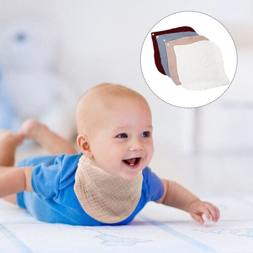 4 st. baby triangulär halsduk, bomull 2