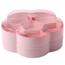 Transparante snackdoos met vakjes voor noten en snoep, roze