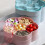 Transparent snack box with compartments for nuts and sweets, pink 4