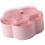 Transparent snack box with compartments for nuts and sweets, pink 3